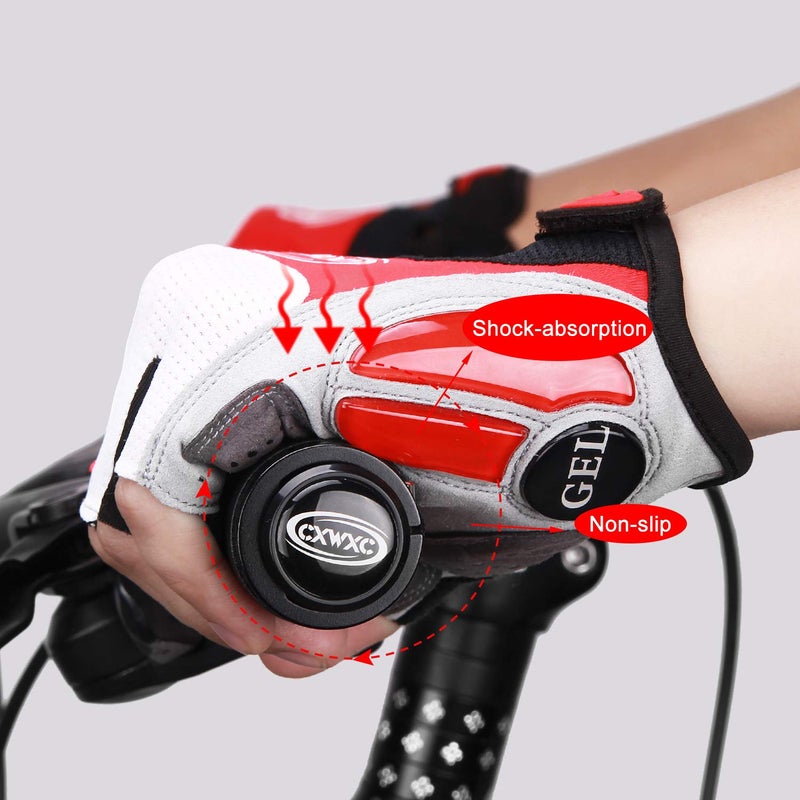 CXWXC Cycling Gloves for Men Women - Breathable Gel Road Mountain Bike Riding Gloves - Anti-Slip Half Finger Glove for Fitness Cycling Training Outdoor Sports - Image 5